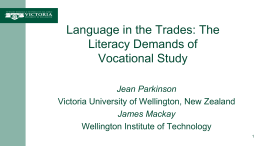 The Literacy Demands of Vocational Study in the