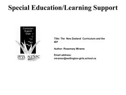 The New Zealand Curriculum and the IEP