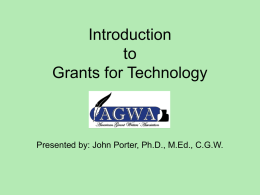 Introduction to Grants for Technology