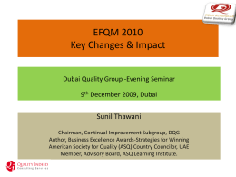 EFQM 2010 Key changes & Impact DQG