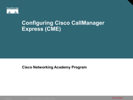 Configuring Cisco CallManager Express