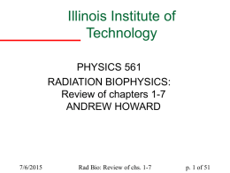 Radiation Biophysics: Introduction