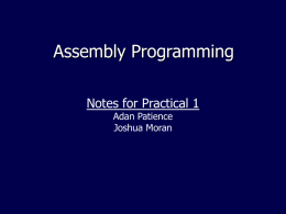 Assembly Programming - University of the Western Cape