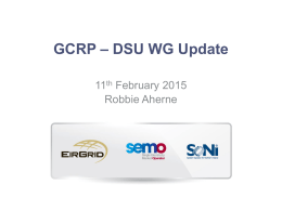 GCRP – DSU WG Update