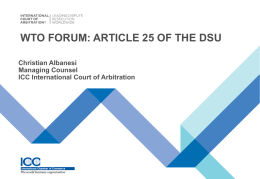 Wto forum: article 25 of the dsu