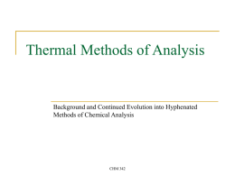 Thermal Methods of Analysis