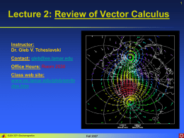 Lecture 2: Review of Vector Calculus