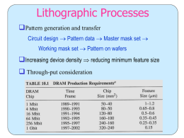 Lithographic Processes - National University of Singapore