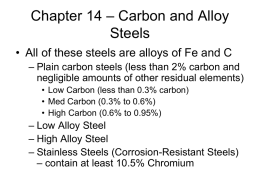 Chapter 14 – Carbon and Alloy Steels