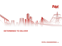 The Company an Overview - Patel Engineering :: Home