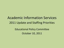 Academic Information Services Strategic Directions and