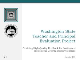 Washington State Teacher/Principal Evaluation Program