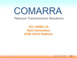 VCL-100MC-16 Presentation - COMARRA