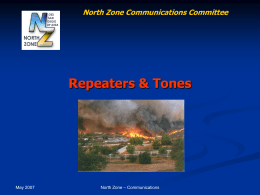 Repeaters and Tones - North County Fire Protection District