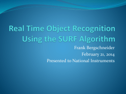 Real Time Object Recognition Using the SURF Algorithm