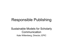 Responsible Publishing