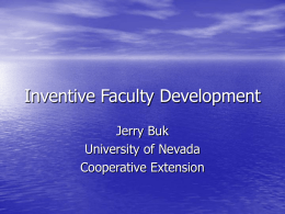 Inventive faculty development