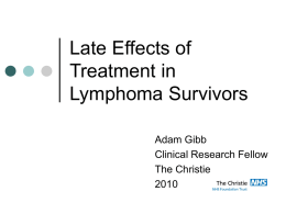 Late Effects of Treatment in Lymphoma Survivors