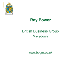 BRITISH BUSINESS GROUP - MACEDONIA (BBG-M)