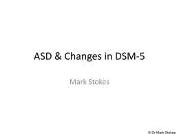 ASD & Changes in DSM-V - Western Autistic School