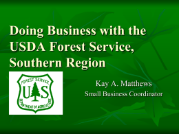 Doing Business with the USDA Forest Service, Southern