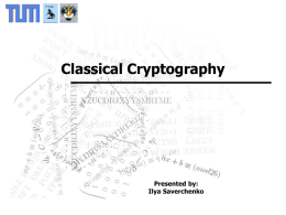 Saverchenko Ilya Classical Cryptography