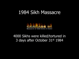 1984 Sikh Massacre - Raj Karega Khalsa Network