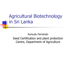 Agricultural Biotechnology in Sri Lanka