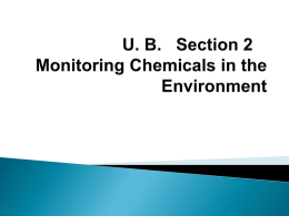 Section 2.1 Monitoring Chemicals in the Environment
