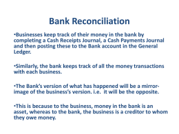 Bank Reconciliation - Wynberg Boys' High School