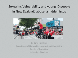 Sexuality, Vulnerability and young ID people: commenting