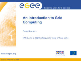 An Introduction to Grid Copmuting