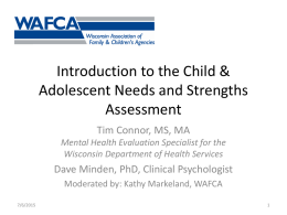 Introduction to the Child & Adolescent Needs and Strengths