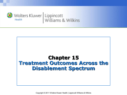 Chapter 15: Treatment Outcomes Across the Disablement Spectrum