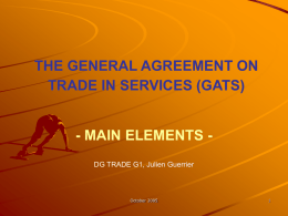 The Multilateral Trading System Basic Elements
