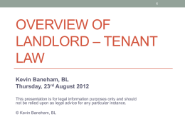 Overview of landlord – tenant law