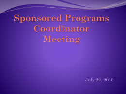 Sponsored Programs Grant Coordinator Meeting