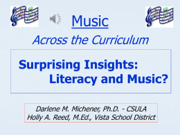 Surprising Insights: Literacy and Music?”