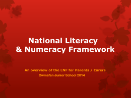 National Literacy & Numeracy Framework