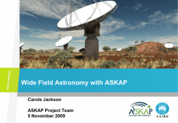 Wide Field Astronomy with ASKAP