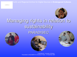 Managing rights in relation to sustainability
