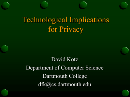 Technological Implications For Privacy