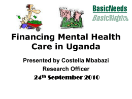 Financing Mental Health in Uganda
