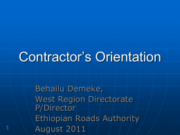 New Contractor’s Orientation