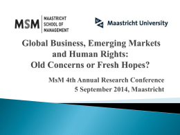 Global Business, Emerging Markets and Human Rights: old