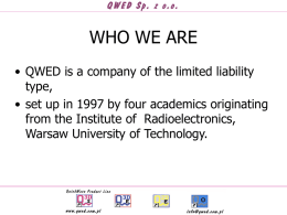 WHO WE ARE - QWED - Software for Electromagnetic Design