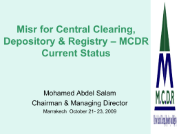 Misr for Central Clearing, Depository & Registry – MCDR