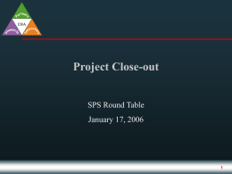 Project Close-out (Non-financial)