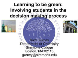 Learning to be green: Involving students in the decision