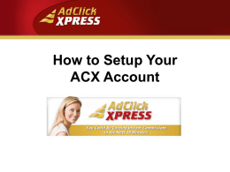 Set Up Your ACX Account